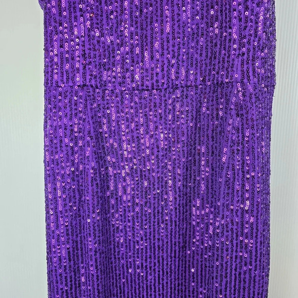 ToccinxRTR Design Collective Purple Party Sequin Asymmetrical Halter Dress Size8 - Picture 9 of 16